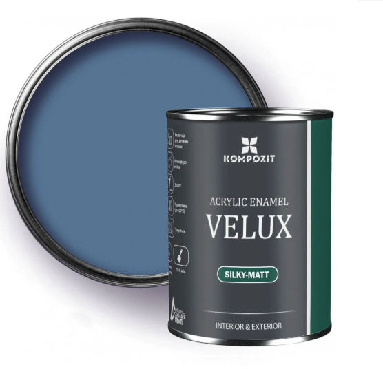 Емаль акрилова Kompozit VELUX 125 джинсова шовковистий мат 0,75 л